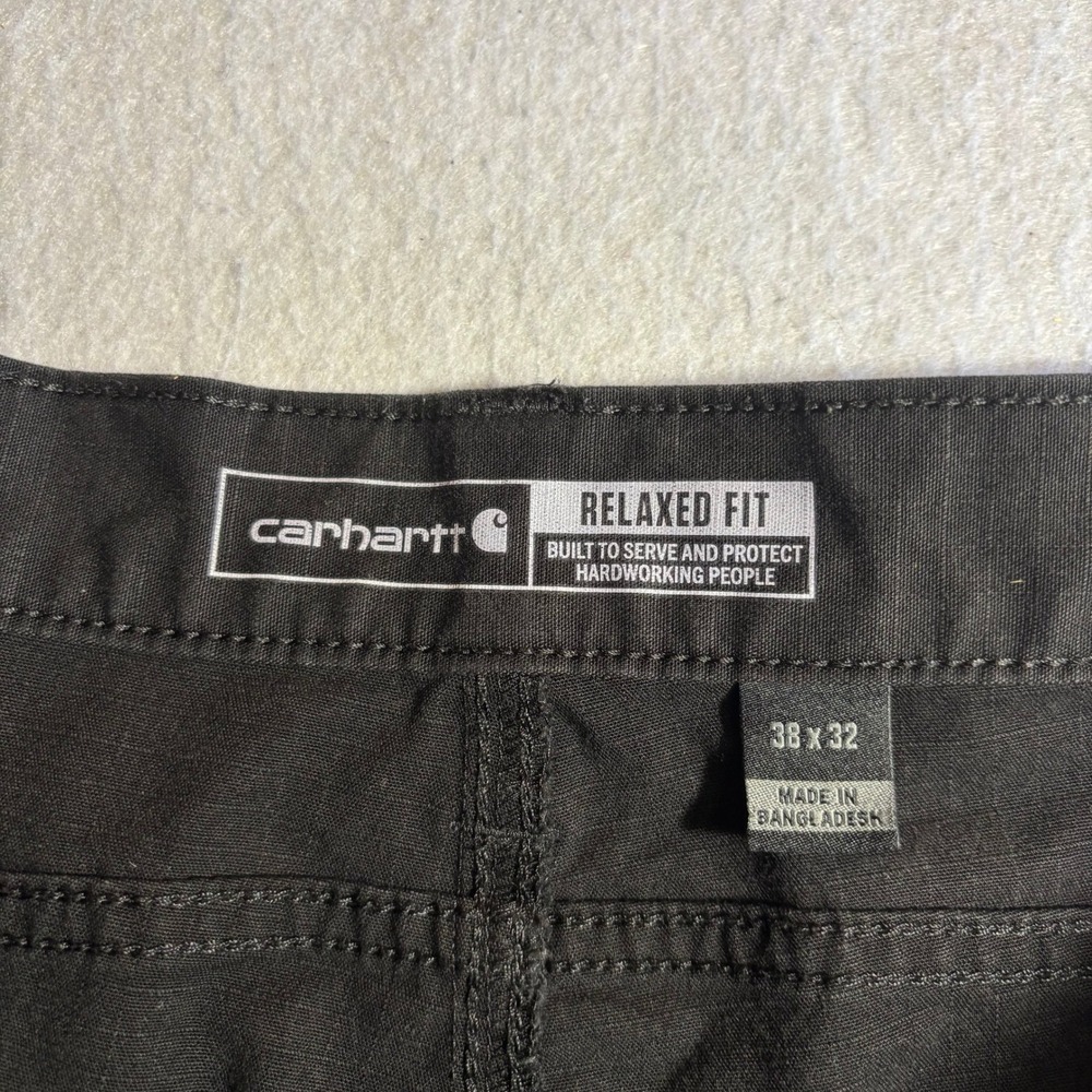 Carhartt Relaxed Straight Ripstop Double-Front Cargo Pant‎ Black Paint  38x31 - Picture 4 of 10